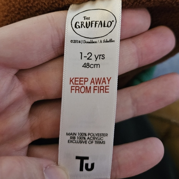 The Gruffalo sherpa winter hat a claw mittens set size 1-2 years - Picture 9 of 10